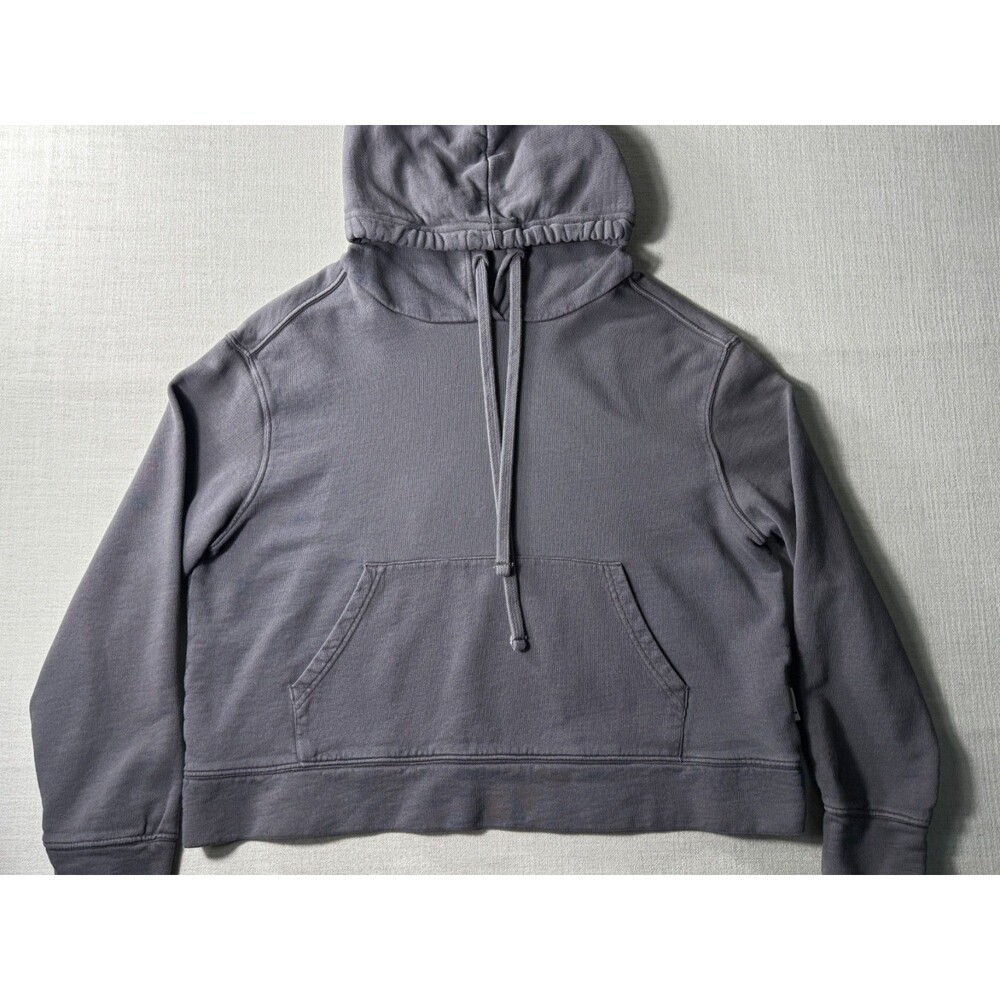 Pact Women’s Oversized Cropped Hoodie Grey Large Organic Cotton Athletic Casual